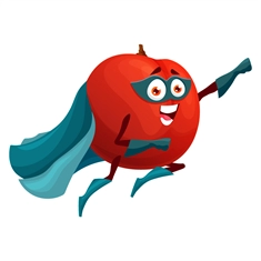 Superhero Plum Classroom Fruit Transparent Sticker